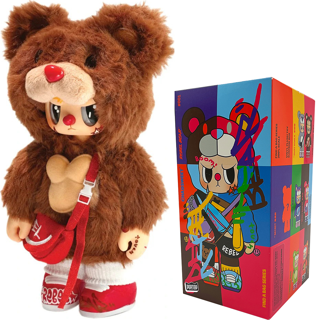 Коллекционная мягкая игрушка Pop Top Rebel Bear серии Find A Bag - КУЛ БОЙ в ассортименте (CSRB005)