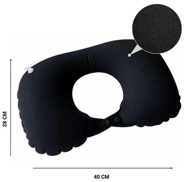 Фото - Подушка дорожная Poputchik надувная U-образная с насосом (960350-IS)