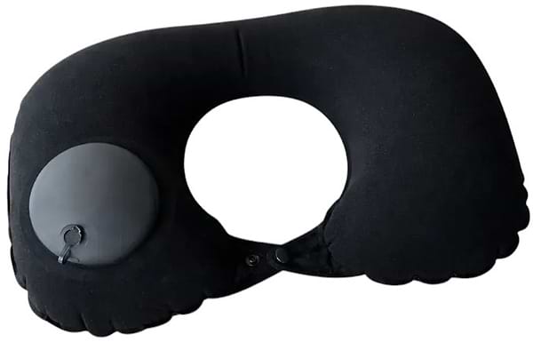 Фото - Подушка дорожная Poputchik надувная U-образная с насосом (960350-IS)