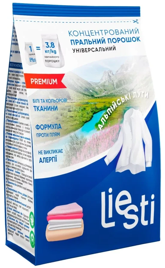 Стиральный порошок Liesti концентрированный универсальный Альпийские луга 1 кг (4820271000136)