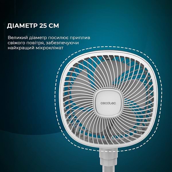 Фото - Вентилятор портативний Cecotec Telescopic fan EnergySilence 1000 FoldAir Portable (CCTC-08361)