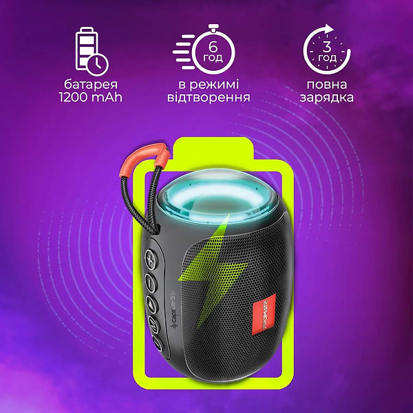 Фото - Портативна акустика Promate capsule-3.black