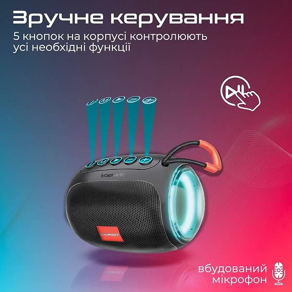 Фото - Портативна акустика Promate capsule-3.black