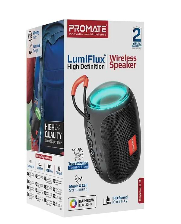 Фото - Портативна акустика Promate capsule-3.black