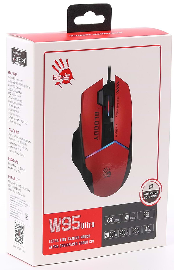 Фото - Мышь проводная игровая Bloody W95 Ultra (Sports Red)