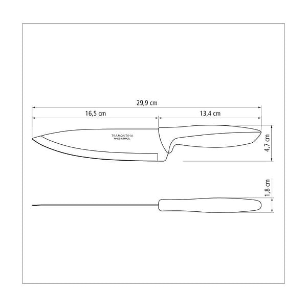 Фото - Набір ножів Tramontina Plenus Grey Chef 178 мм 12 шт. (23426/067)