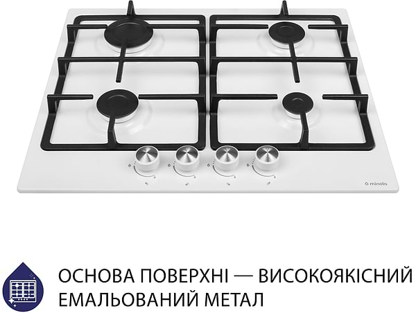 Фото - Варильна поверхня газова Minola MGM 614204 WH