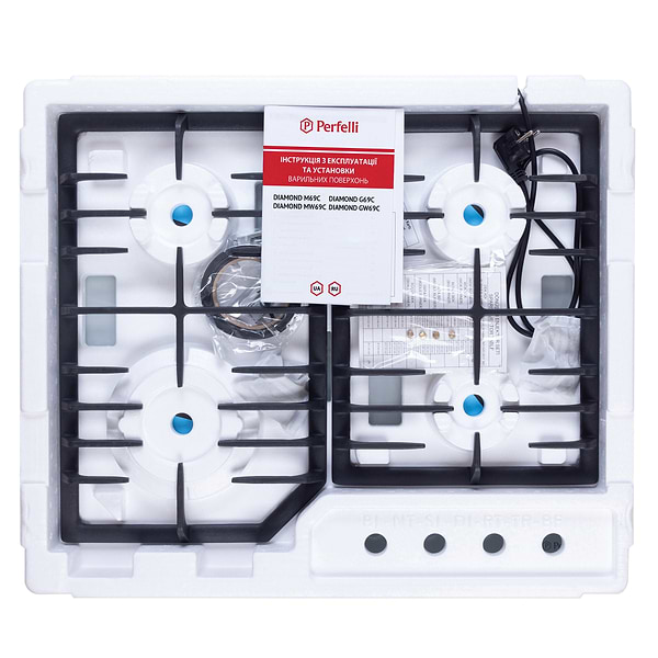 Фото - Варильна поверхня газова Perfelli DIAMOND M69C NERO