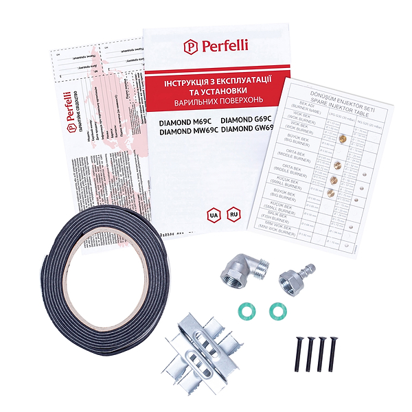 Фото - Варильна поверхня газова Perfelli DIAMOND MW69C NERO