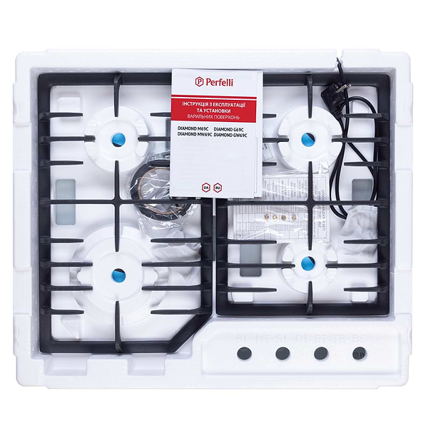 Фото - Варильна поверхня газова Perfelli DIAMOND MW69C INOX