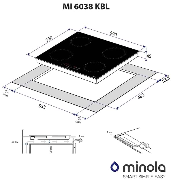 Фото - Варильна поверхня електрична Minola MI 6038 KBL