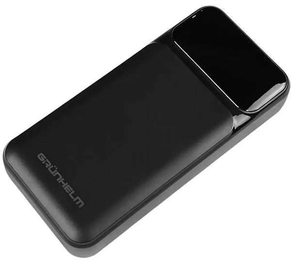 Фото - Батарея мобільна Grunhelm 20.000 mAh Black швидка зарядка 22.5W (GP-20BQC)