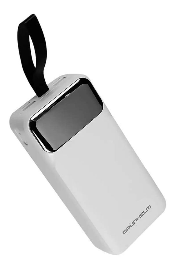 Фото - Батарея мобільна Grunhelm 30.000 mAh White швидка зарядка 22.5W (GP-30WQC)
