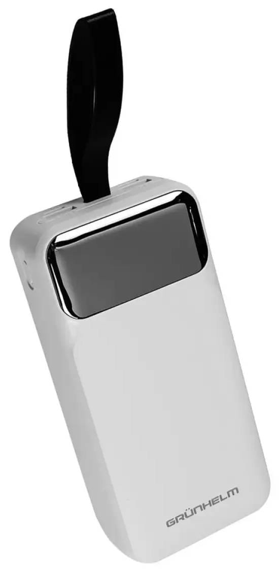 Батарея мобильная Grunhelm 30.000 mAh White быстрая зарядка 22.5W (GP-30WQC) - Фото 1