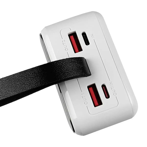 Фото - Батарея мобільна Grunhelm 30.000 mAh White швидка зарядка 22.5W (GP-30WQC)