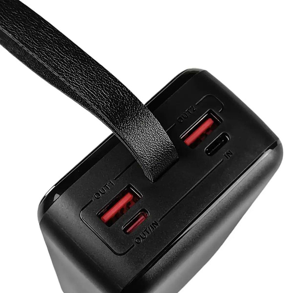 Фото - Батарея мобільна Grunhelm 30.000 mAh Black швидка зарядка 22.5W (GP-30BQC)