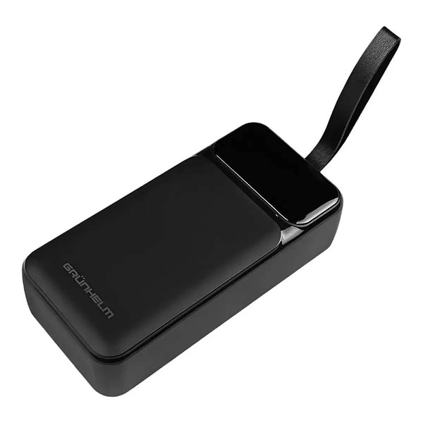 Фото - Батарея мобільна Grunhelm 30.000 mAh Black швидка зарядка 22.5W (GP-30BQC)