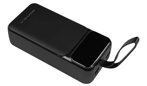 Фото - Батарея мобільна Grunhelm 30.000 mAh Black швидка зарядка 22.5W (GP-30BQC)