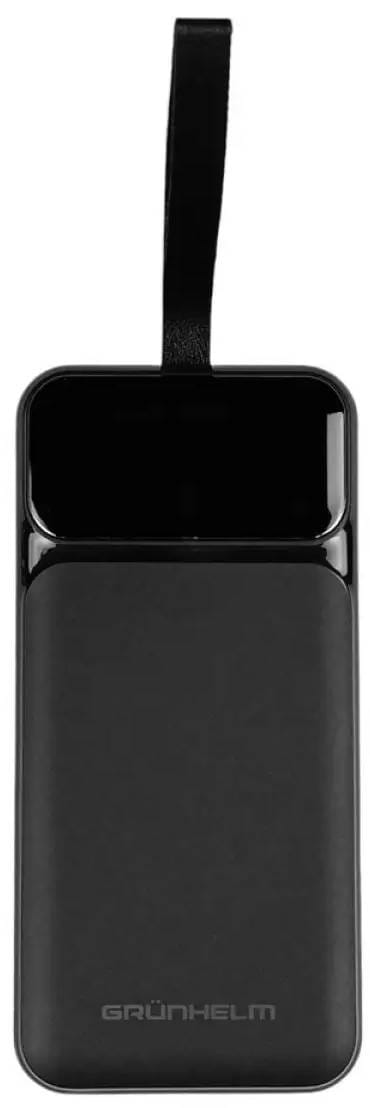 Батарея мобильная Grunhelm 30.000 mAh Black быстрая зарядка 22.5W (GP-30BQC) - Фото 1