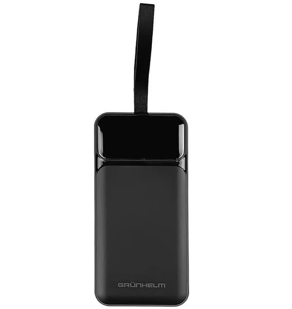 Фото - Батарея мобільна Grunhelm 40.000 mAh Black швидка зарядка 22.5W (GP-40BQC)