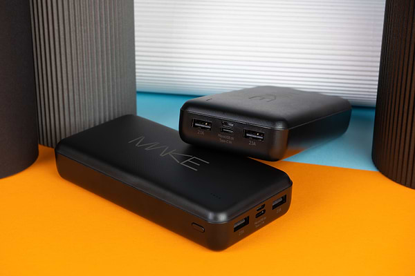 Фото - Батарея мобильная MAKE Power Bank 20000 mAh 2A+2A Black (MPB-205BK)