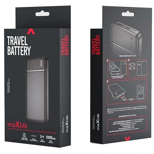 Фото - Батарея мобільна Maxlife Power Bank MXPB-01 10000 mAh Black
