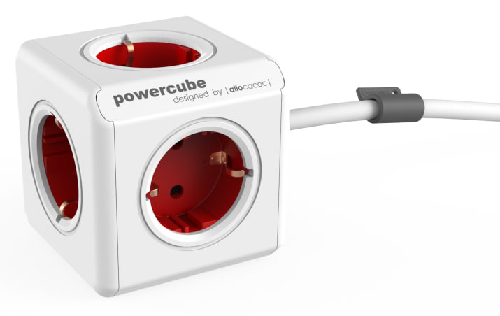 Подовжувач 220В Allocacoc Powercube Extended 5 роз. 3 м Red (1307/DEEXPC) - Фото 1