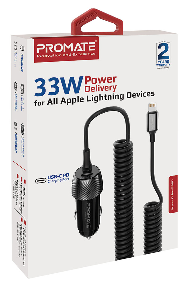 Фото - Автомобільний зарядний пристрій Promate Powerdrive-33pdi.Black