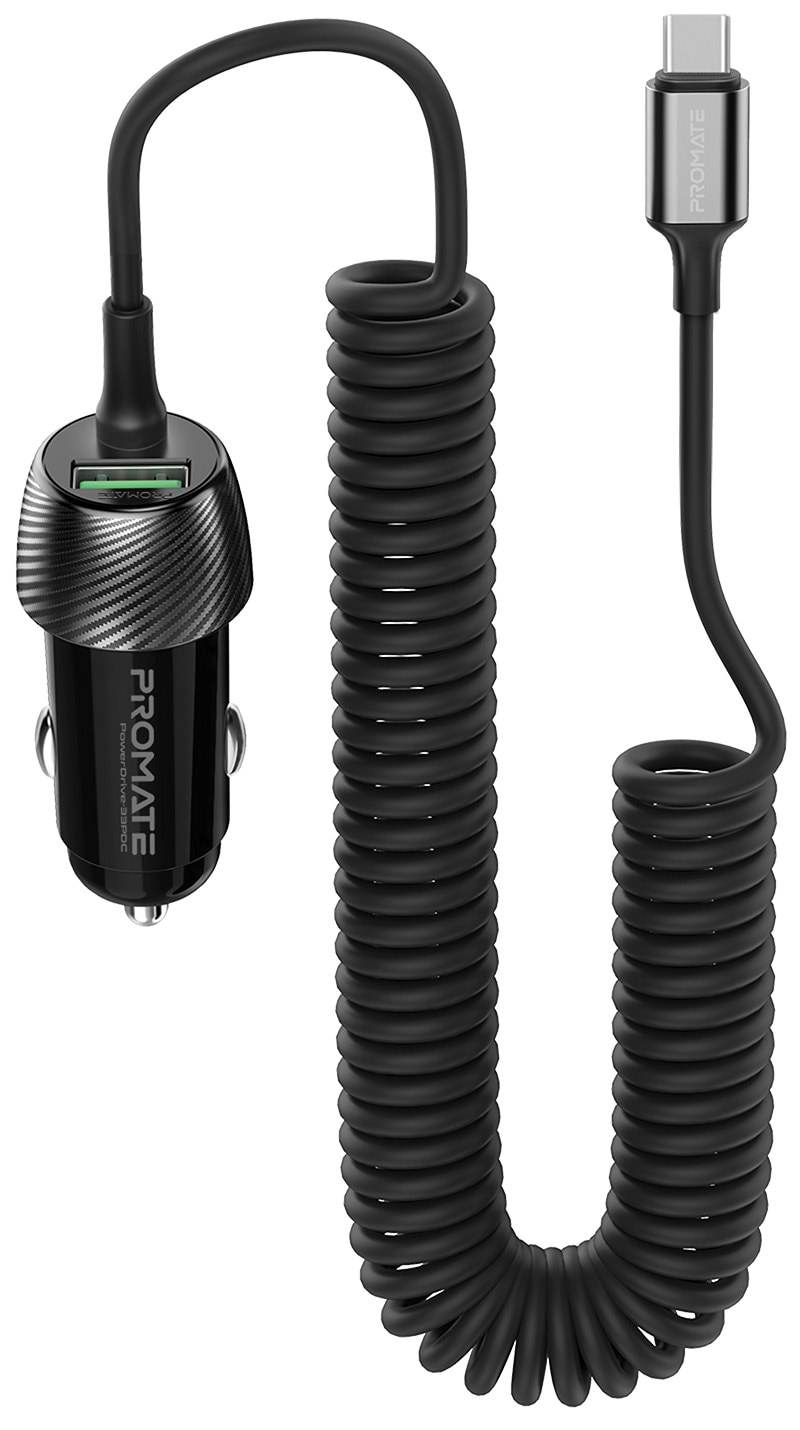 Автомобільний зарядний пристрій Promate Powerdrive-33pdc.Black