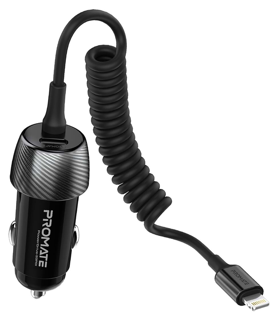 Автомобільний зарядний пристрій Promate Powerdrive-33pdi.Black - Фото 1