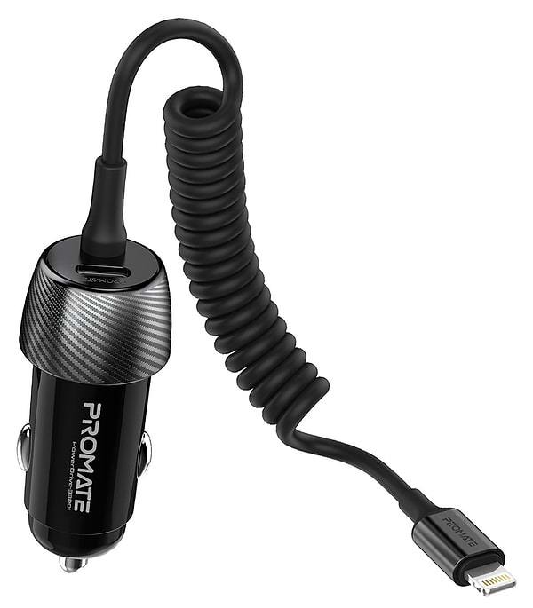 Фото - Автомобільний зарядний пристрій Promate Powerdrive-33pdi.Black