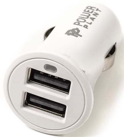 Фото - Автомобільний зарядний пристрій PowerPlant 2xUSB 3.1A White (DV00DV5036)