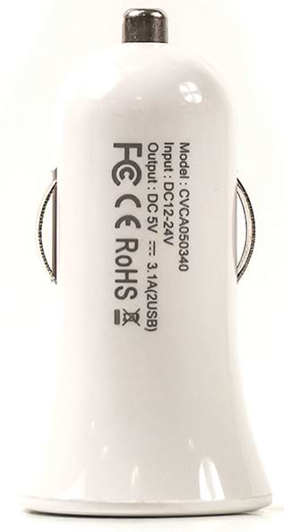 Фото - Автомобільний зарядний пристрій PowerPlant 2xUSB 3.1A White (DV00DV5036)