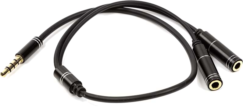 Кабель 3.5 мм -3.5 мм PowerPlant 3.5 мм (M)-2x3.5 мм (F), 4 pin, 0.2 m (CA913206)