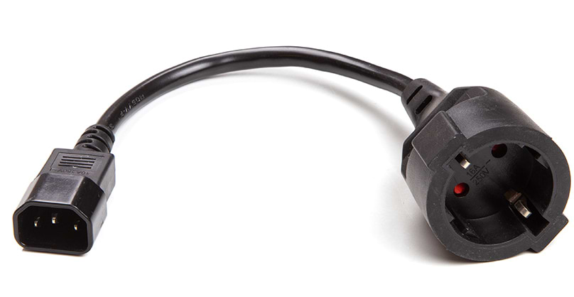 Кабель живлення PowerPlant C14 (M) - Schuko (F) 0.15 м 3x1.5мм2