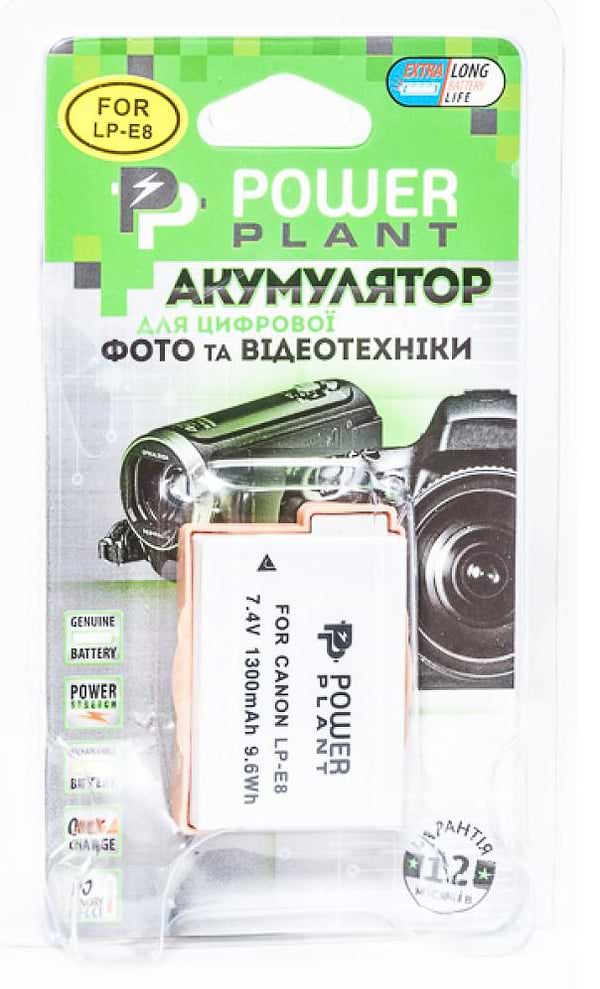 Фото - Аккумулятор для фотокамеры PowerPlant Canon LP-E8 1300mAh (DV00DV1255)