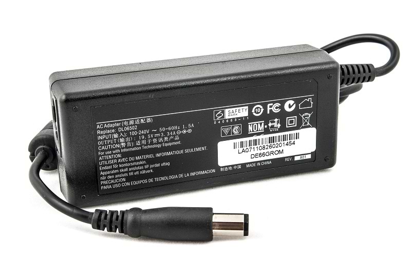 Зарядное устройство для ноутбука PowerPlant Dell 220V 19.5V 65W 3.34A (DE65GROM) - Фото 1