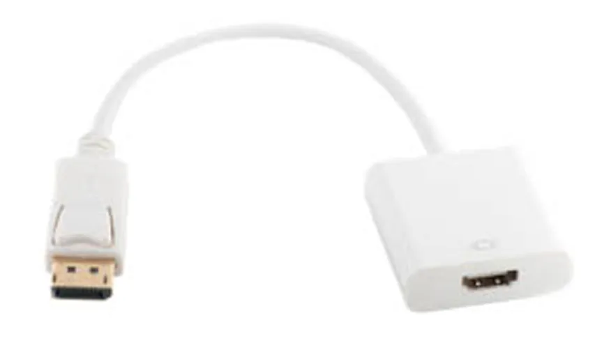 Перехідник HDMI PowerPlant DisplayPort-HDMI 0.15m White (KD00AS1277)