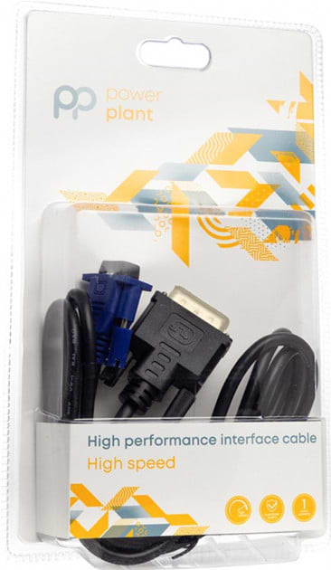 Фото - Кабель PowerPlant DVI-I (24+5) (M) - VGA (M) 1m (CA911981)