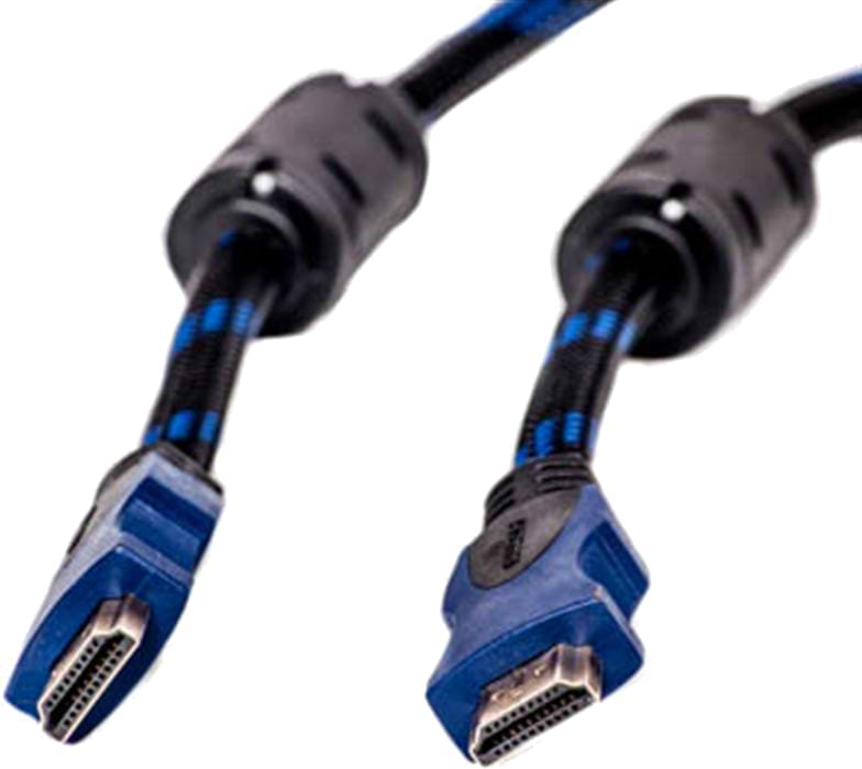 Кабель HDMI PowerPlant HDMI-HDMI v1.4 10m Nylon Double Ferrites Black (KD00AS1205) - Фото 1