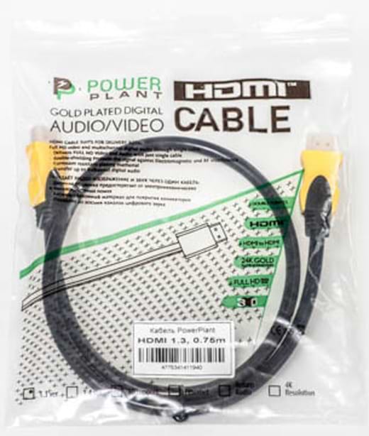 Фото - Кабель HDMI PowerPlant HDMI - HDMI 0.75m (KD00AS1194)