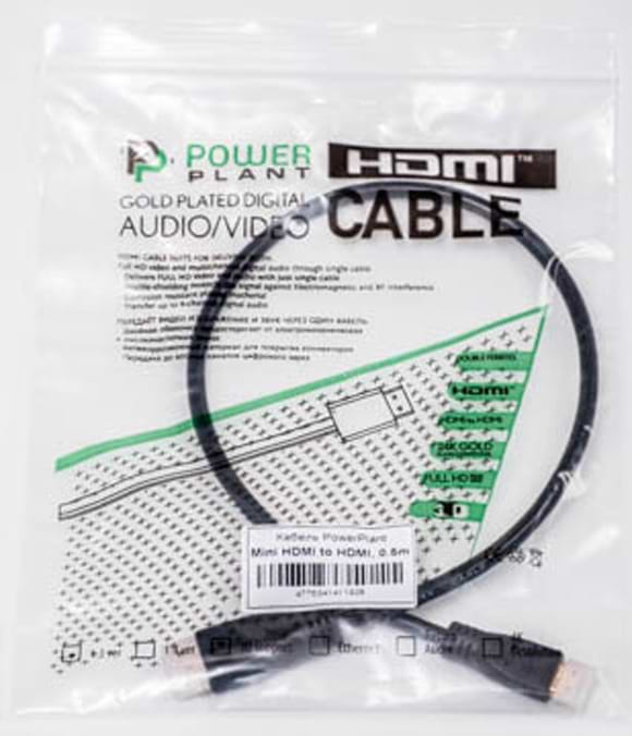 Фото - Кабель HDMI PowerPlant HDMI - mini HDMI 0.5m (KD00AS1192)