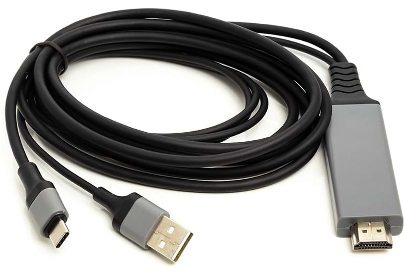Кабель PowerPlant HDMI to USB AM + Type-C (CA912025) - Фото 1
