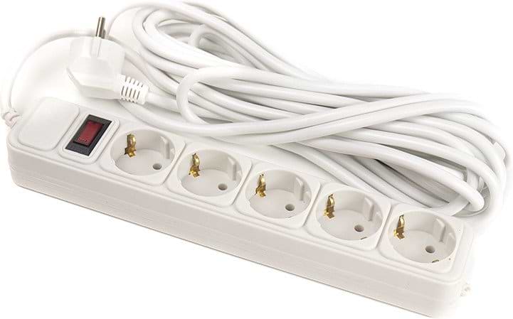 Сетевой фильтр PowerPlant JY-1052/7 (PPSA08M70S5) 5 розеток 7 м White - Фото 1