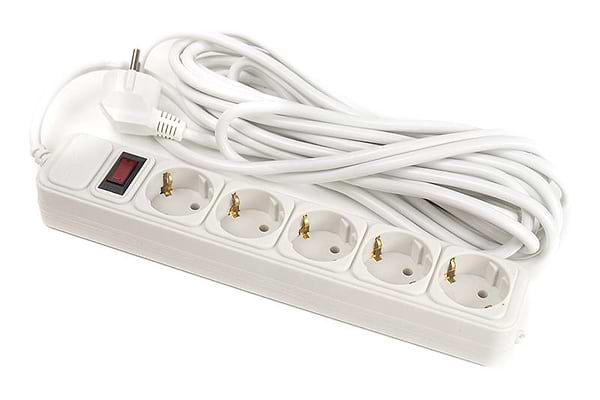 Фото - Мережевий фільтр PowerPlant JY-1056/7 (PPSA10M70S5B) 5 розеток 7 м White