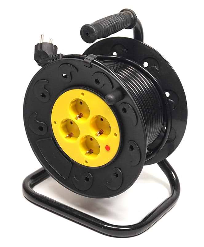 Подовжувач 220В PowerPlant JY-2002/15 (PPRA10M150S4) 4 розетки 15m Black-Yellow - Фото 1