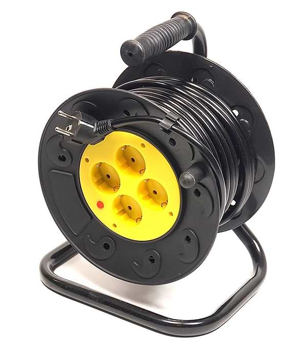 Фото - Подовжувач 220В PowerPlant JY-2002/20 (PPRA10M200S4) 4 розетки 20m Black-Yellow