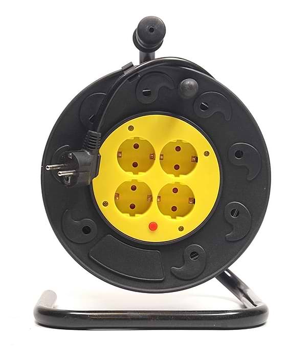 Фото - Подовжувач 220В PowerPlant JY-2002/20 (PPRA10M200S4) 4 розетки 20m Black-Yellow