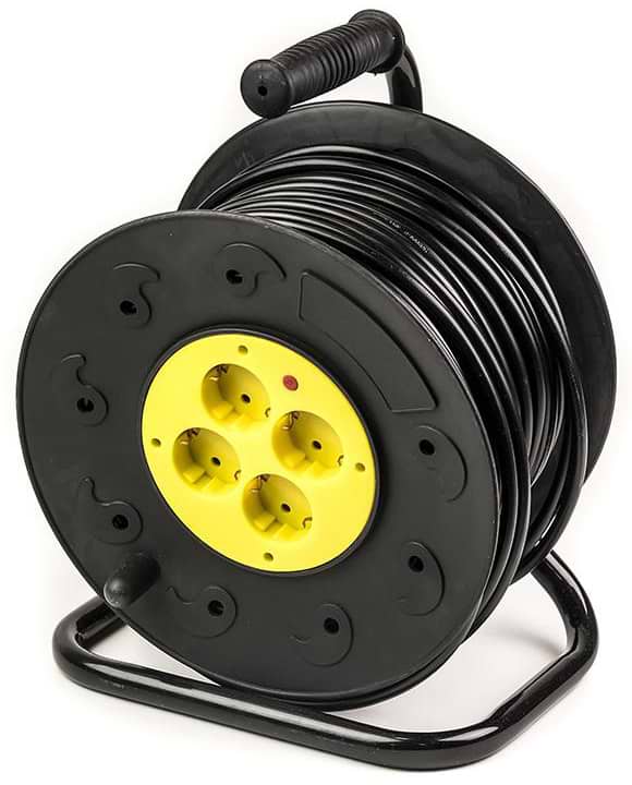 Подовжувач 220В PowerPlant JY-2002/50 (PPRA10M500S4) 4 розетки 50m Black-Yellow - Фото 1