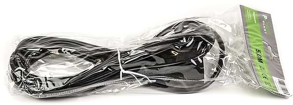 Фото - Подовжувач 220В PowerPlant JY-3021/5 (PPEA08M50S1) 1 розетка 5m Black